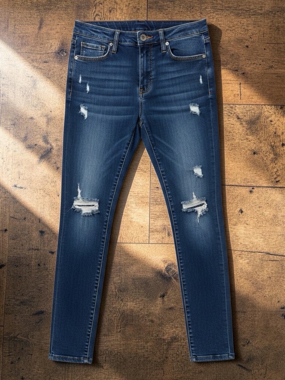 SO Dark Blue High-Rise Distressed Skinny Jeans